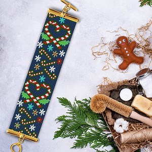 Christmas Peyote Bracelet Pattern, Candy Cane Peyote Pattern, Peyote Christmas Bracelet, Peyote Bracelet Christmas, Peyote Christmas Pattern - Etsy