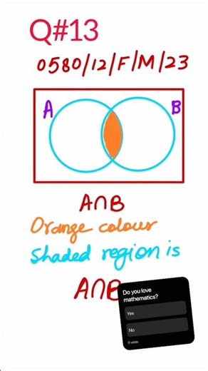 igcse 0580 f/m/23 q#13 venn diagram # intersection of two sets #shorts #viral