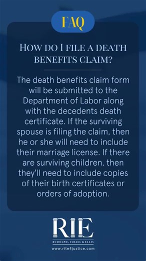 FAQ: How do I file a death benefits claim? #workerscompensation #fwca #injury #hearingloss #florida #lawfirm | Rudolph, Israel & Ellis, P.A. | Facebook
