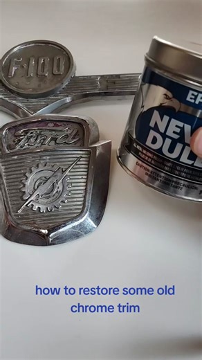 How to use Eagle One Nevr-Dull metal polish to restore this Hood badge from a 1956 Ford F100 #ford #eagleone #nevr-dull #restore #classic