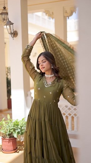 1.3K views · 3 comments | Booking on 9051389587  *GOWN-WITH-DUPATTA...