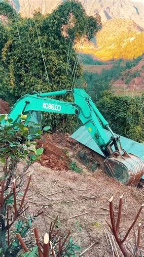 Village Road Building with Excavator