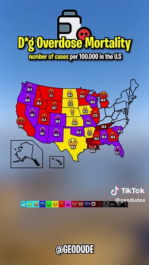 This video takes a closer look at overdose trends in the United States in 2023, based on official data from the CDC’s National Center for Health Statistics. 📊 The national average reached 31.3 deaths per 100,000 people, with significant variation between states. For example, West Virginia recorded the highest rate at nearly 83 per 100,000, highlighting how impact can differ across regions. The goal is to present clear, factual information to better understand recent patterns and how they’ve evo