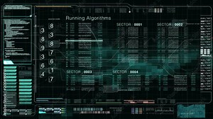 Advance motion graphic futuristic user interface head up display screen with digital data telemetry information display for digital background computer desktop display screen Stock Video