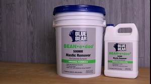 BLUE BEAR BEAN•e•doo Mastic Remover – Low-Odor, Soy-Based Adhesive & Carpet Glue Remover for Concrete – Removes Black Asbestos & Vinyl/Acrylic Mastics – Easy Cleanup – 5 Gal