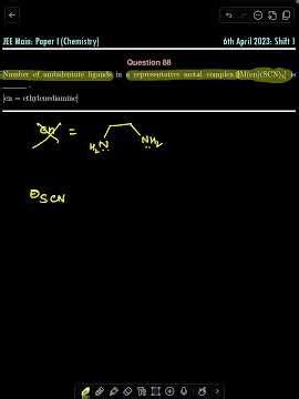 JEE Main PYQ | How Many Ambidentate Ligands in [M(en)(SCN)4]?