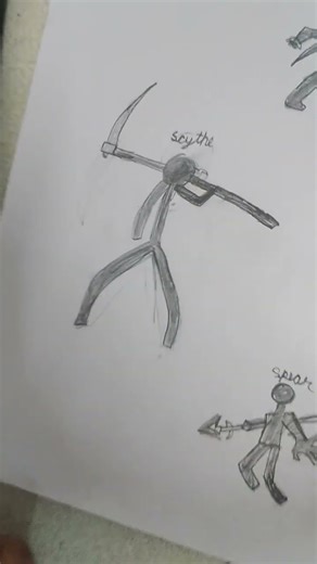 #scythe,spear and katana weapon#drawing
