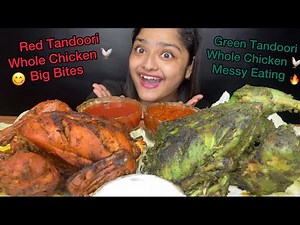 2 TANDOORI WHOLE CHICKEN EATING🔥 GREEN WHOLE CHICKEN AND RED WHOLE CHICKEN | BIG BITES |EATING SHOW