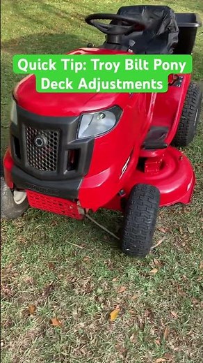 Quick Tip: Troy Bilt Pony Deck Adjustment #mower #diy