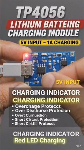 TP4056 Lithium Battery Charging Module 🔋 | 3.7V Battery Charger Circuit