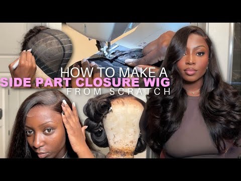 How To Make a Glueless Side Part Closure Wig | Step-by-Step Beginner Friendly (From Scratch)
