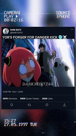 yor's forger for danger kick 🥶☠️ || spy x family