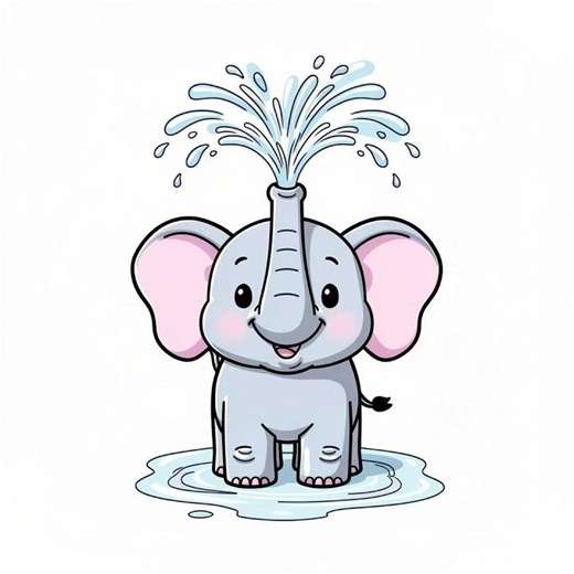 Cute Baby Elephant Coloring Page | Fun Kids Printable 🐘🎨