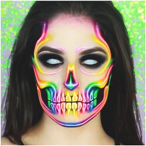 Make that SKULL neon and colorful! | MetDaan Makeup