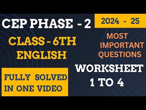pseb class 6th english CEP phase 2 worksheet 1 to 4 fully solved #solved #worksheet #pseb #solution
