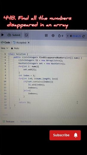 448. Find all numbers disappeared in an array | Leetcode problem solving #leetcode #java