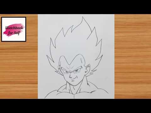 Vegeta Drawing Step by Step DBZ Sketch Tutorial