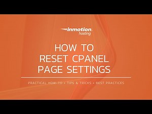 How to Reset cPanel Page Settings