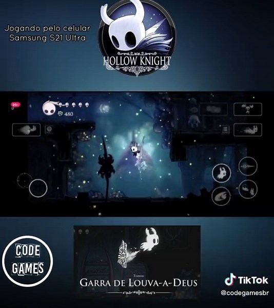 Hollow Knight: Garra de louva-a-Deus. #SempreCreators #hollowknight #gamers #metroidvania #APK #viral #foryou