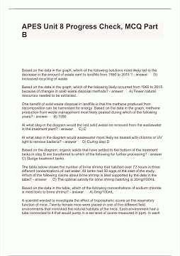 Apes Unit 8 Progress Check Mcq Part B Questions With Correct Answers