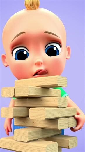Playing Jenga! 🧱 Naughty Sneeze with LooLoo Kids #shorts #children