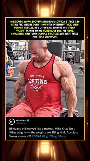 Mike Krizo: 118kg Slovak Freak With Insane Muscle Size 💪🔥 #MikeKrizo #Bodybuilding #GymMotivation