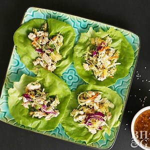 Make your own restaurant-style lettuce wraps at home with this incredible recipe: http://spr.ly/60048nCSo | Better Homes & Gardens
