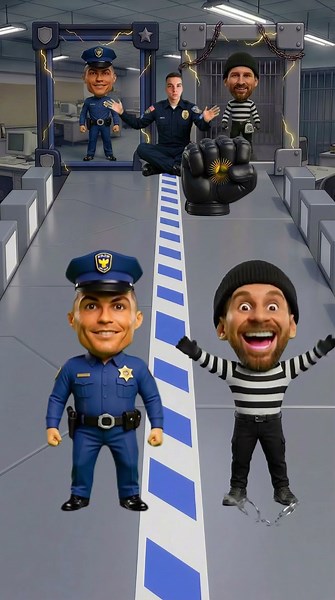 Policeman Ronaldo vs Thief Messi: the law and order Glow up 🚓💎