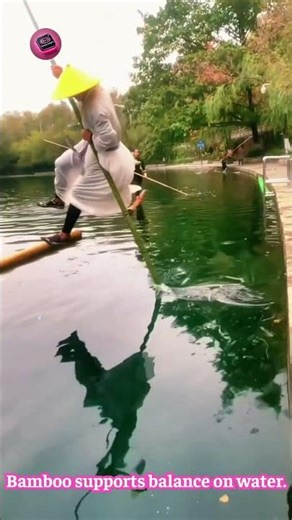 Bamboo water walking technique #survival #bamboo