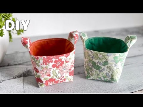 【簡単】小さな布小物入れの作り方＊ハギレで作れる＊手のひらサイズ