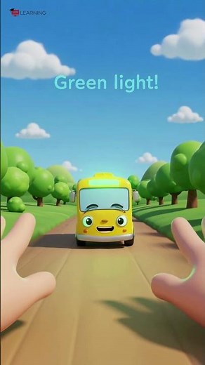 Red Light, Green Light with a Yellow Bus! 🚦🚌 Fun Vehicle Game for Kids #Shorts