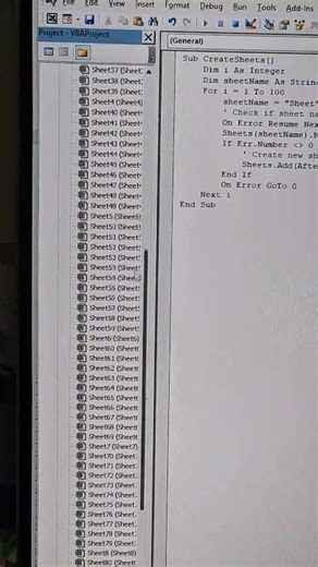 Create 100 Sheets in Excel with One Click! 🖥️ You can get multiple sheets using simple VBA code