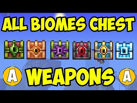 TERRARIA ALL BIOMES CHEST WEAPONS in one video (EASY)