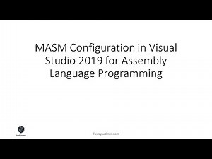 MASM Configuration in Visual Studio 2019 for Assembly Language Programming
