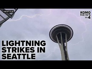 Thunderstorms roll into western Washington as lightning strikes around Seattle