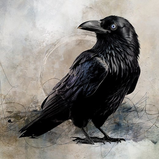 The Raven Fabric Panel, Quilt Panel, Quality Quilting Cotton Fabric, Bird Fabric to Quilt and Sew, Multiple Sizes - Etsy