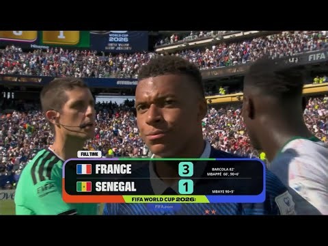FIFA World Cup 2026: France vs Senegal | Match Highlights (3-1) | Mbaye,Barcola & Mbappé Goals Today
