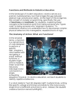 Functions & Methods in Robotics Education - Reading Passage and x 10 Questions
