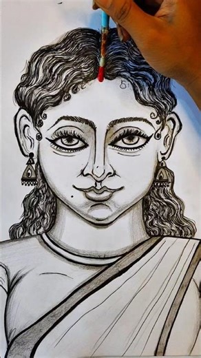 How to draw Indian wife drawing #shortsfeed #drawing #art #indian