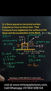 55K views · 963 reactions | Solution-How Can find Acceleration of the block and Frictional force applied by surface on the block #mritunjaylectures #physics #vectorillustration #normalforce #staticfriction #kinematicfriction #force #velocity #physicsolympied #olympiedphysics #iitjeepreparation #iitjee #iitjeeonline #neet #neetphysics #motion #fbreelsvideo. #blockdiagram | Mritunjay Lectures | Facebook