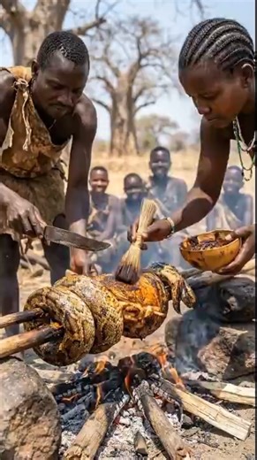 Traditional SNAKE ROAST: Cooking a 20ft Giant Python 🔥#tribalfirefeast #primitivecooking #triballife