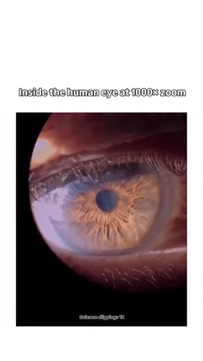 science clippings 12 on Instagram: "This video is a classic example of a deep-zoom animation that blends real science with digital creativity. It starts with genuine macro footage of the human eye—showing the iris, Crypts of Fuchs, and the pupil—features that are scientifically accurate and unique to each person. As the zoom continues, the video shifts into CGI, turning the iris texture into surreal, finger-like shapes. In reality, the iris is made of pigment cells, muscle fibers, collagen, and