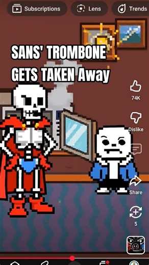 Papyrus takes away the trombone #undertale #sans #papyrus #shorts #trombone