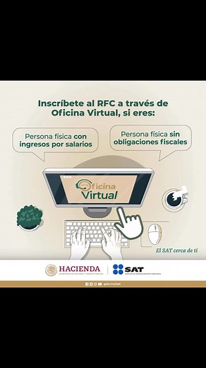Inscripción al RFC desde la oficina virtual. #RFC #oficinavirtual #tramitessat #18años #godinez