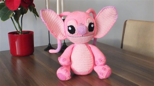Handmade Crocheted Sweet Pink Alien Plush Toy (stitch/angel). Lovingly Hand-crocheted, Soft & a True One-of-a-kind, Also Perfect as a Gift - Etsy