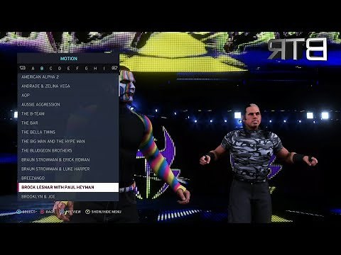 WWE 2K20 All Available Entrances Tag Team Motions List Featuring Hardy Boyz Entrance