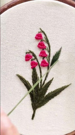 Lilly of valley flower 🌹 embroidery #shorts