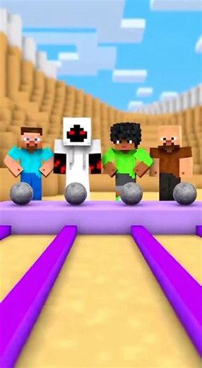 Minecraft bowling but it's chaotic 💀 #minecraft #shorts #animation