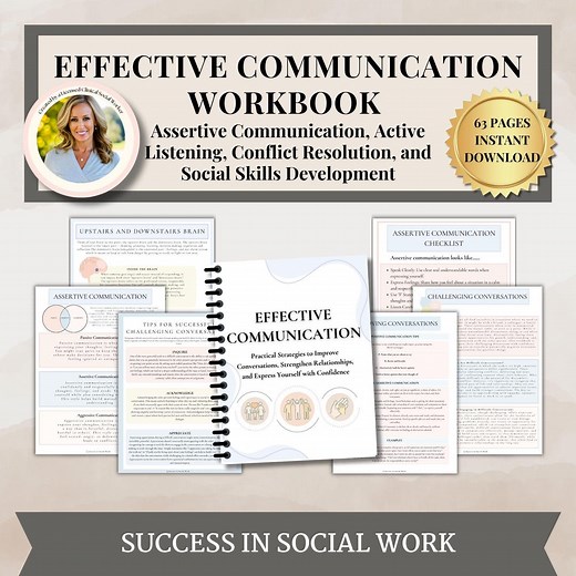 Effective Communication Workbook for Adults & Teens, Therapist Toolkit Counseling Resources for Active Listening Assertive Communication - Etsy