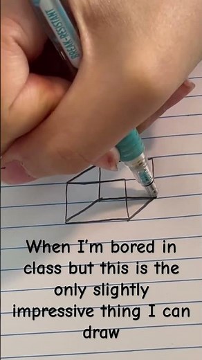 How to draw a slightly rectangular cube #art #kinda relatable